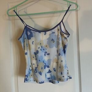 Cute cropped blue and yellow floral top